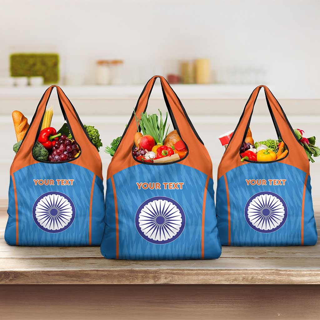 Custom India Cricket Grocery Bag Go Men in Blue