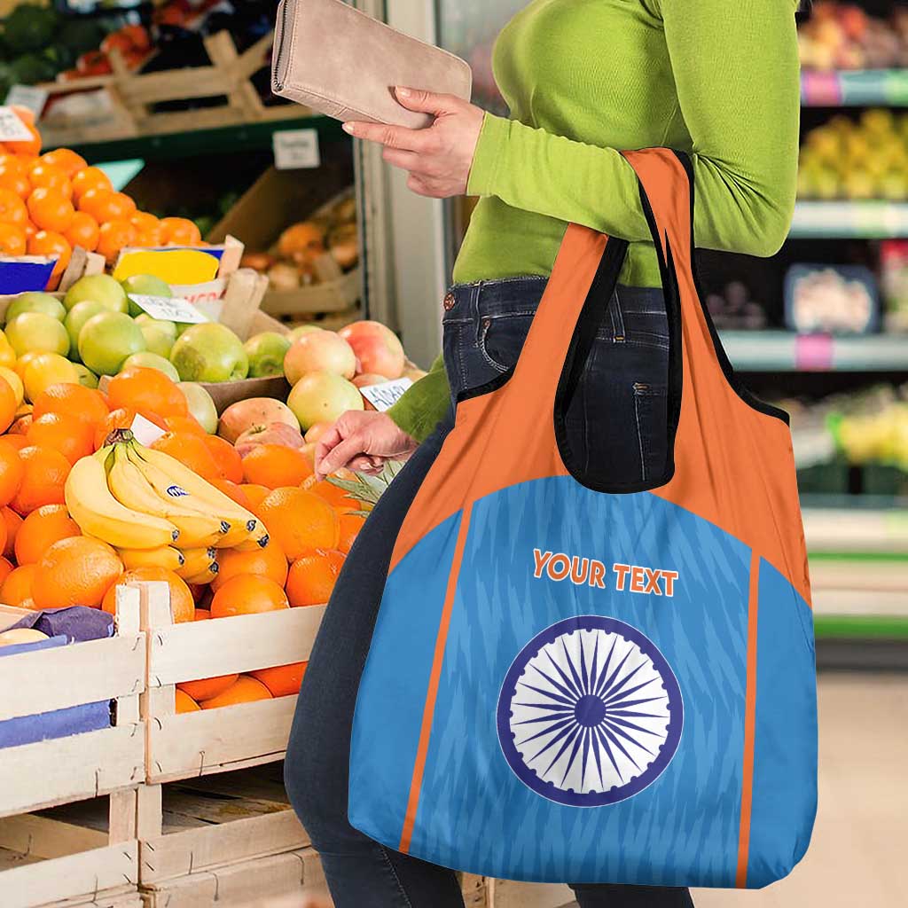 Custom India Cricket Grocery Bag Go Men in Blue