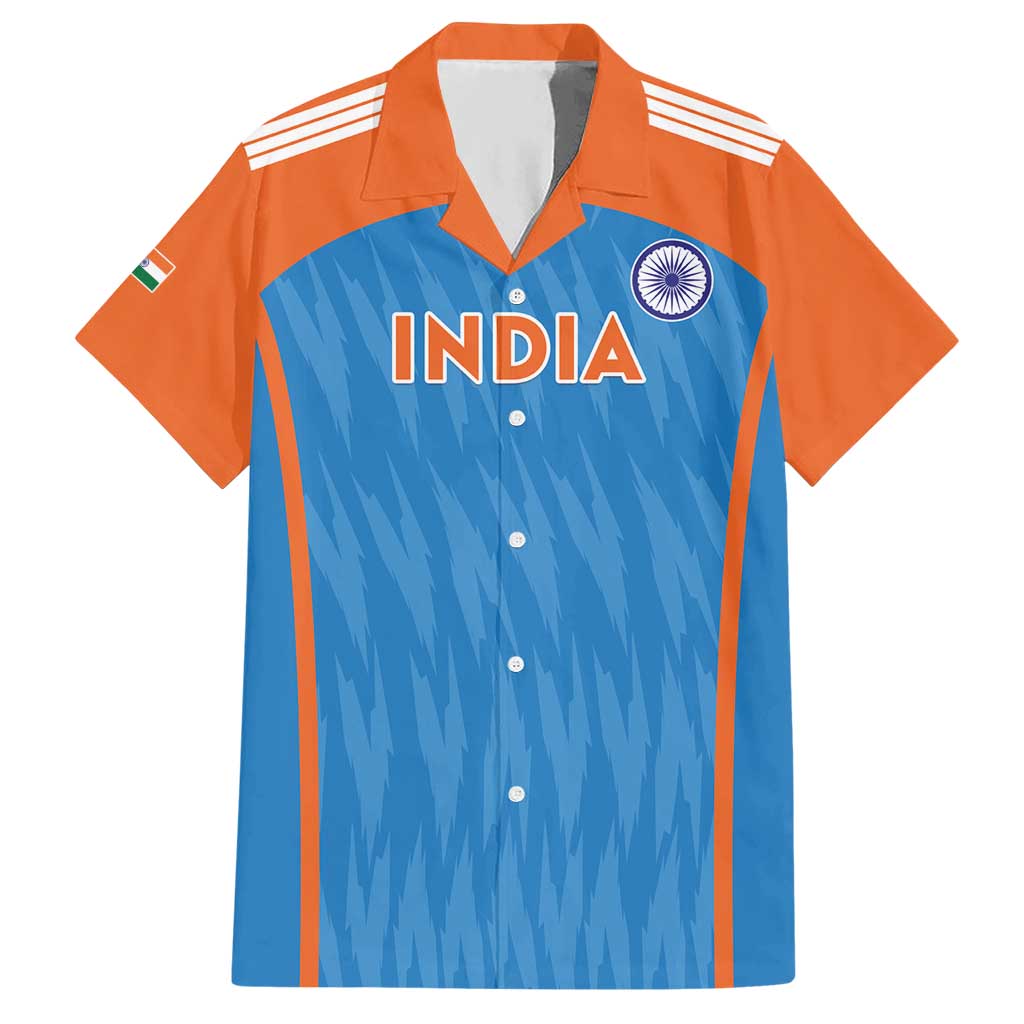 Custom India Cricket Hawaiian Shirt Go Men in Blue - Wonder Print Shop