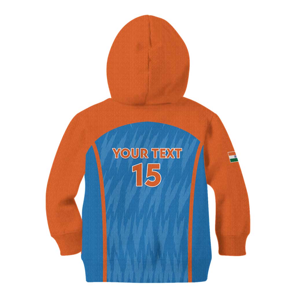 Custom India Cricket Kid Hoodie Go Men in Blue - Wonder Print Shop