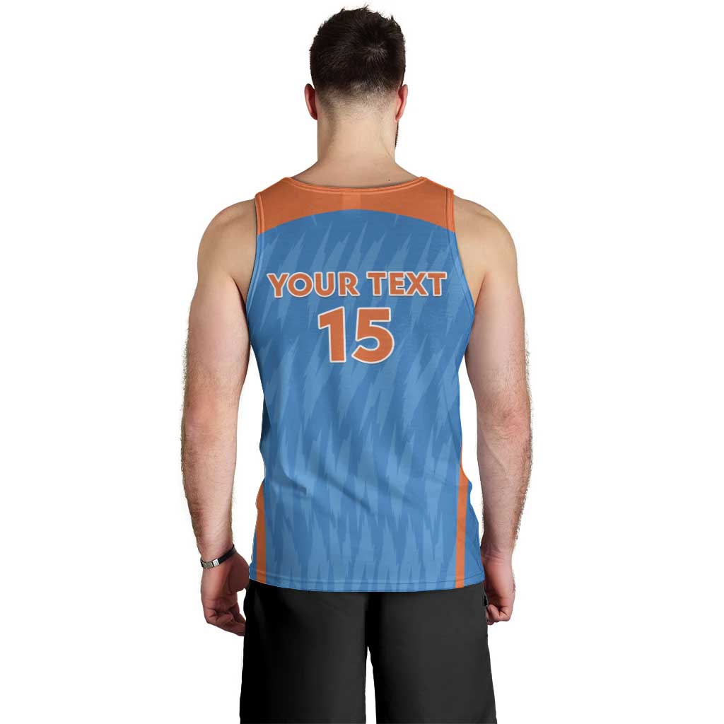 Custom India Cricket Men Tank Top Go Men in Blue - Wonder Print Shop