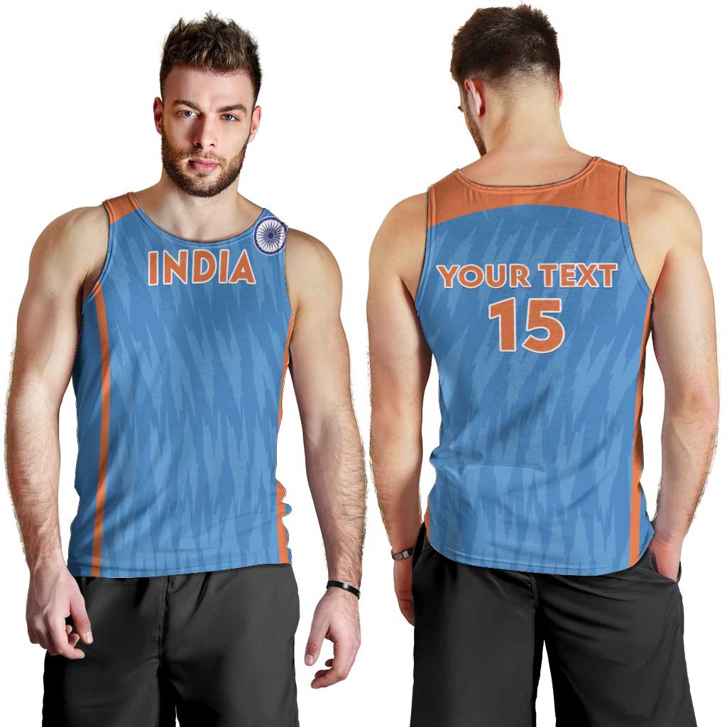 Custom India Cricket Men Tank Top Go Men in Blue - Wonder Print Shop
