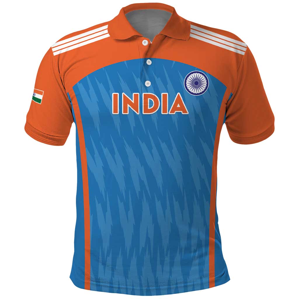Custom India Cricket Polo Shirt Go Men in Blue - Wonder Print Shop