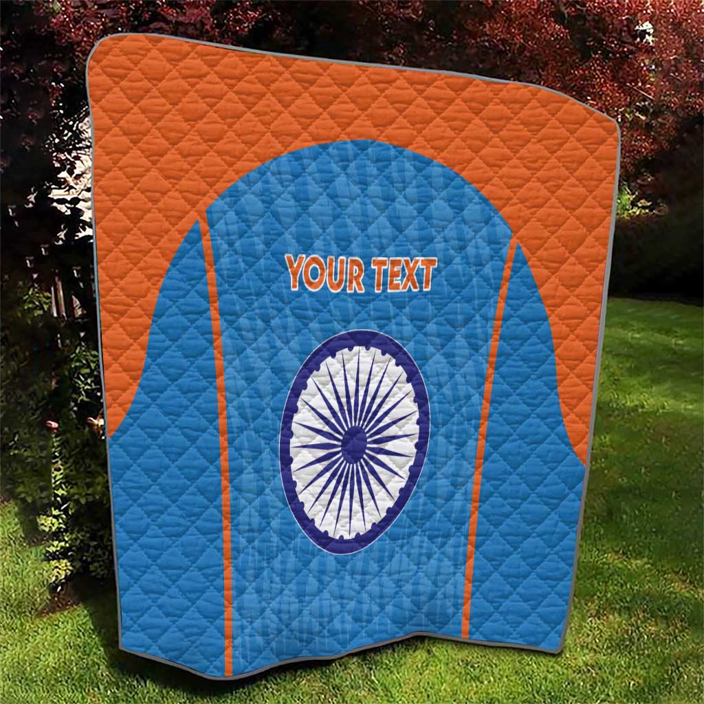 Custom India Cricket Quilt Go Men in Blue - Wonder Print Shop