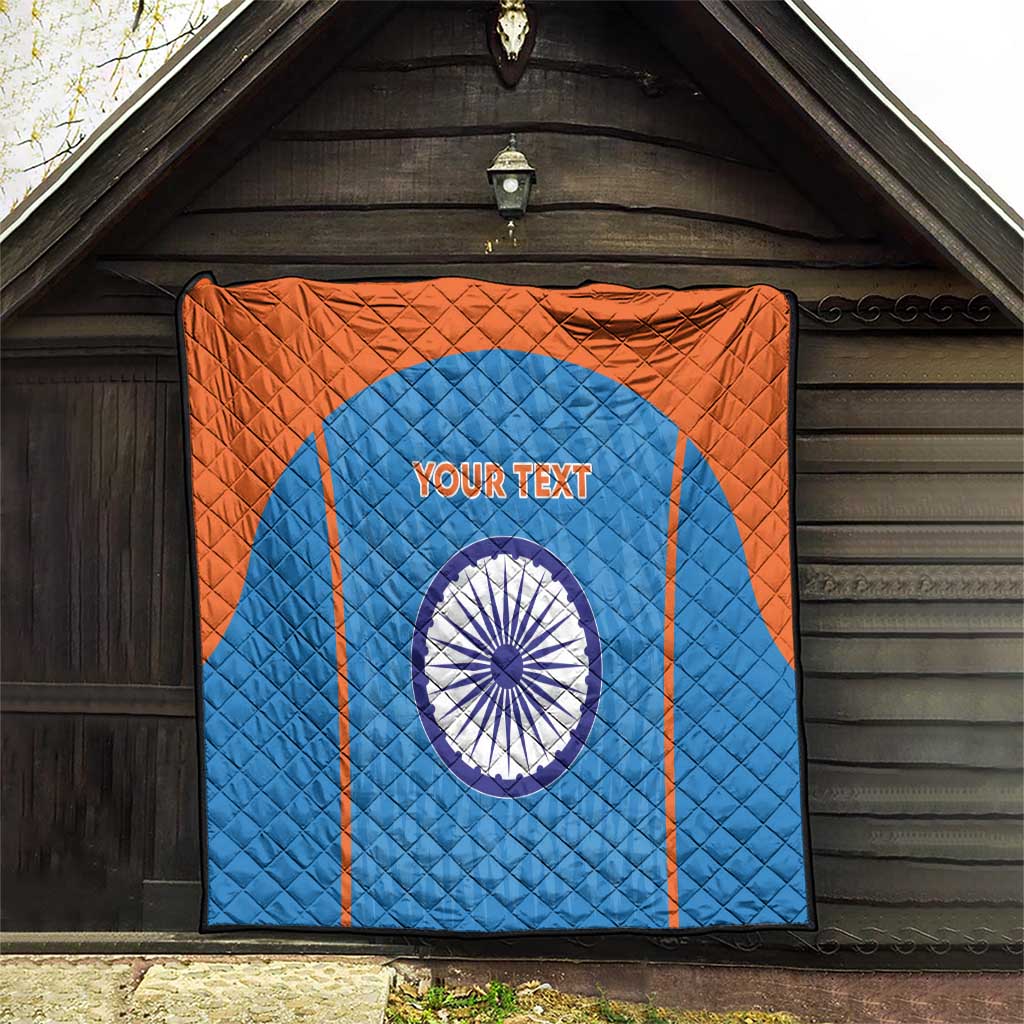 Custom India Cricket Quilt Go Men in Blue - Wonder Print Shop
