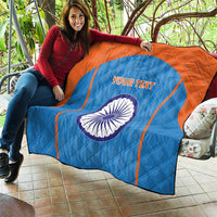 Custom India Cricket Quilt Go Men in Blue - Wonder Print Shop