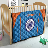 Custom India Cricket Quilt Go Men in Blue - Wonder Print Shop