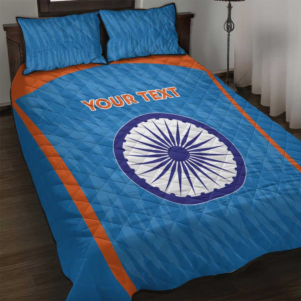 Custom India Cricket Quilt Bed Set Go Men in Blue - Wonder Print Shop