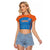 Custom India Cricket Raglan Cropped T Shirt Go Men in Blue - Wonder Print Shop