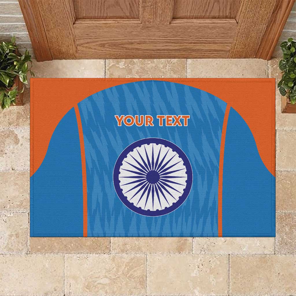 Custom India Cricket Rubber Doormat Go Men in Blue - Wonder Print Shop