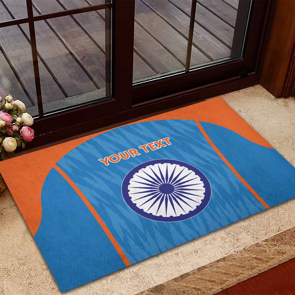 Custom India Cricket Rubber Doormat Go Men in Blue - Wonder Print Shop