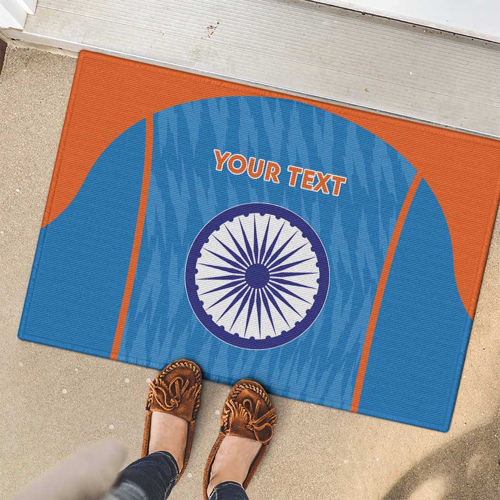 Custom India Cricket Rubber Doormat Go Men in Blue - Wonder Print Shop