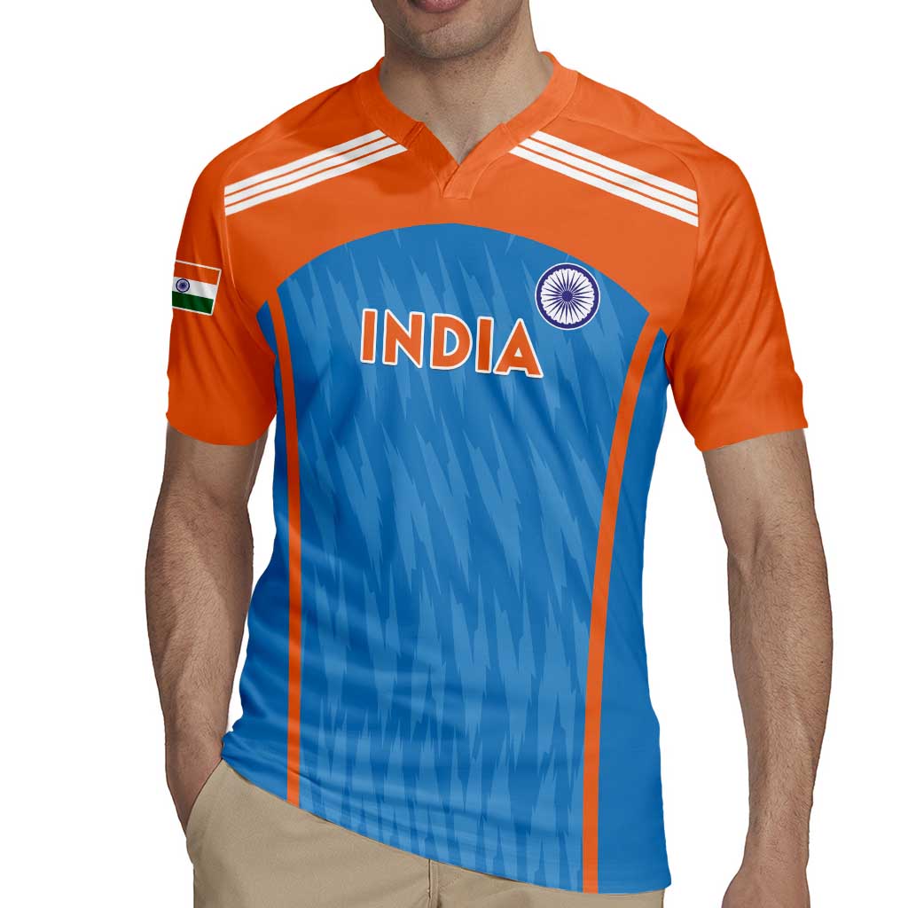 Custom India Cricket Rugby Jersey Go Men in Blue - Wonder Print Shop