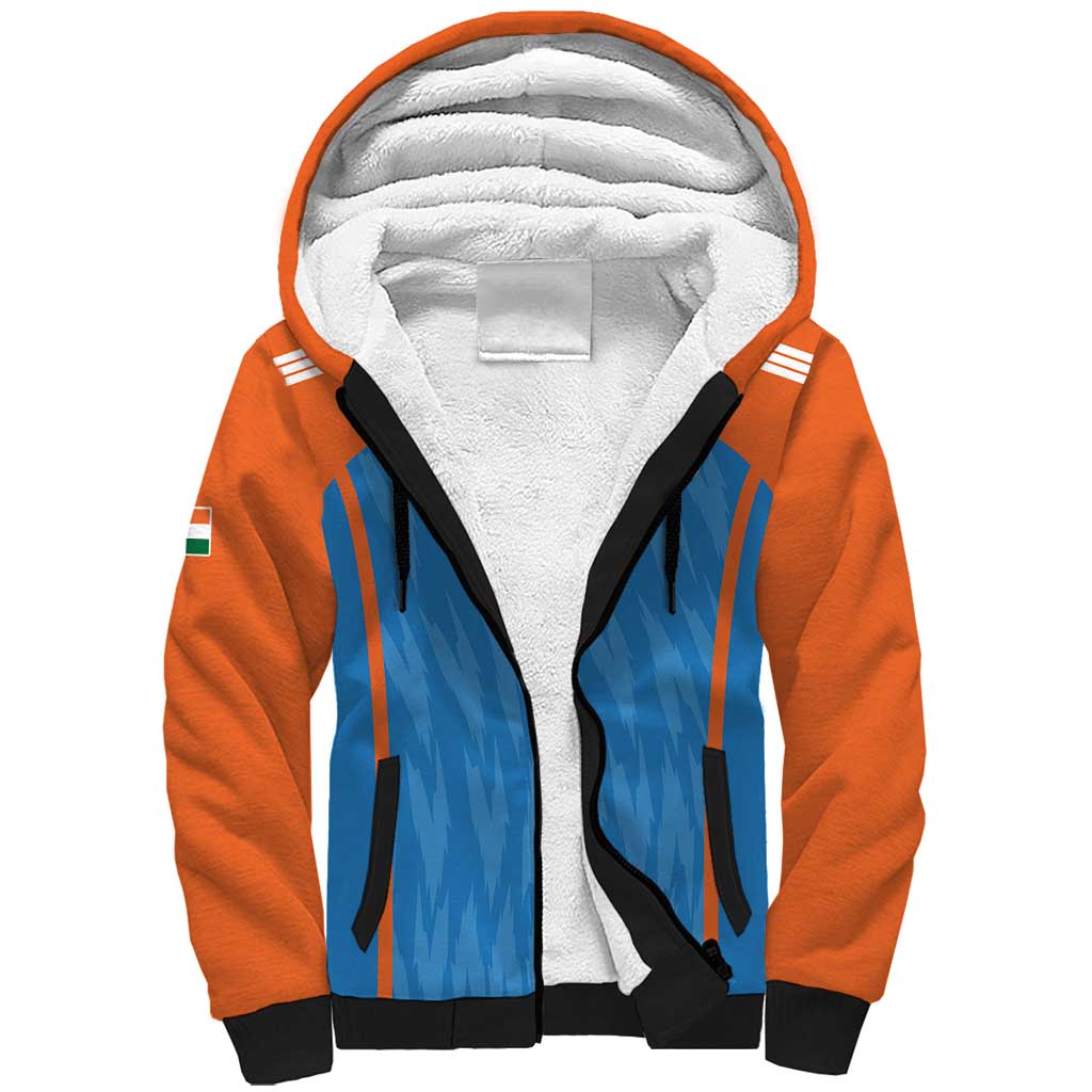 Custom India Cricket Sherpa Hoodie Go Men in Blue - Wonder Print Shop