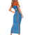 Custom India Cricket Short Sleeve Bodycon Dress Go Men in Blue - Wonder Print Shop