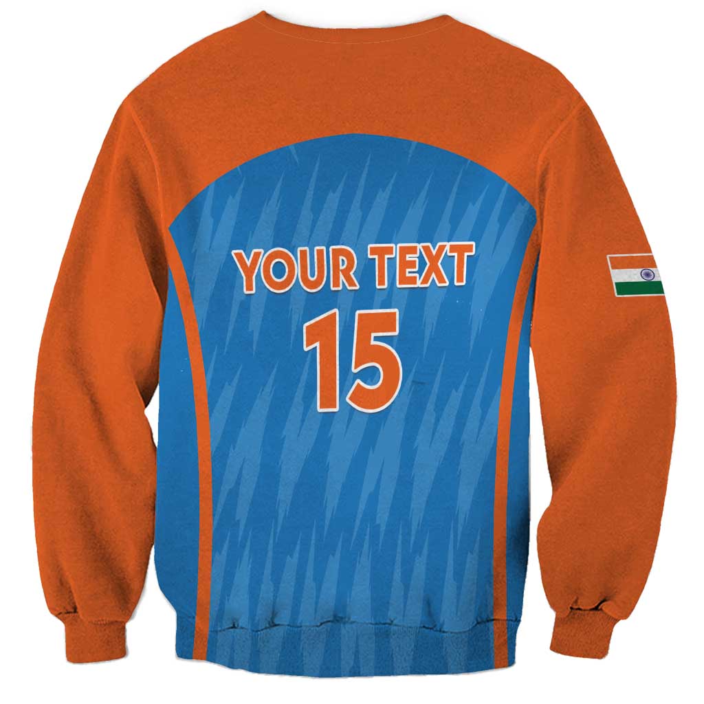 Custom India Cricket Sweatshirt Go Men in Blue - Wonder Print Shop