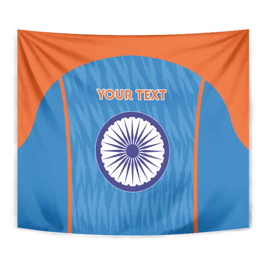 Custom India Cricket Tapestry Go Men in Blue - Wonder Print Shop