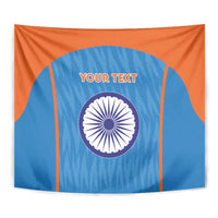 Custom India Cricket Tapestry Go Men in Blue - Wonder Print Shop