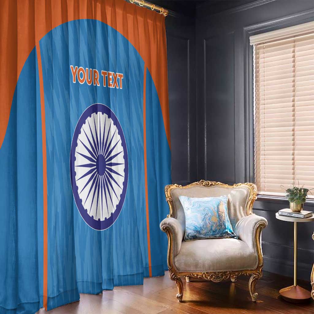 Custom India Cricket Window Curtain Go Men in Blue - Wonder Print Shop
