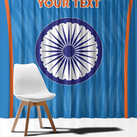 Custom India Cricket Window Curtain Go Men in Blue - Wonder Print Shop
