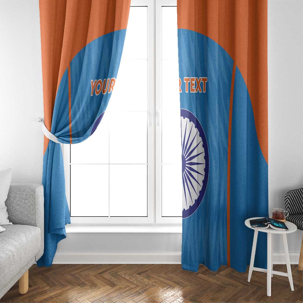 Custom India Cricket Window Curtain Go Men in Blue - Wonder Print Shop