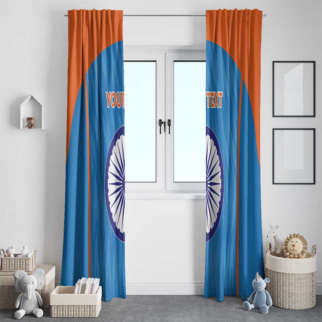 Custom India Cricket Window Curtain Go Men in Blue - Wonder Print Shop
