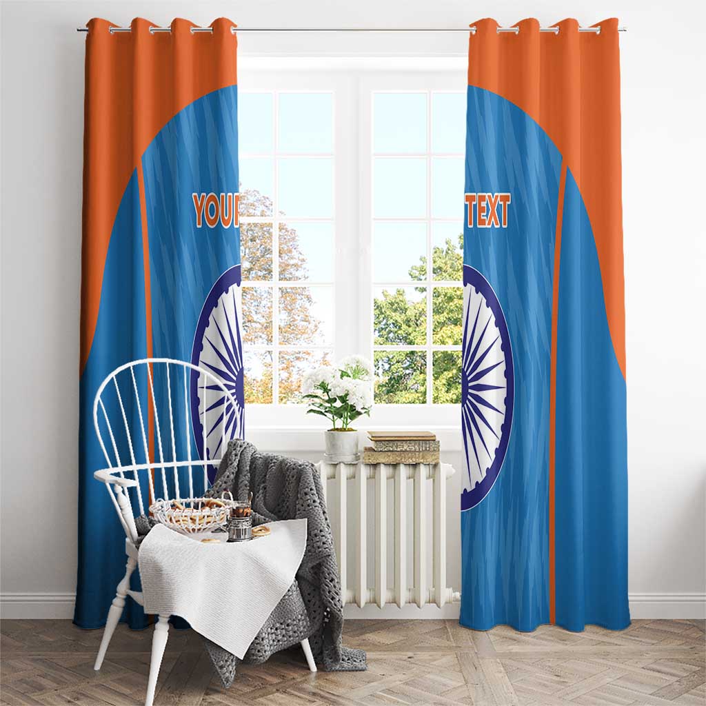 Custom India Cricket Window Curtain Go Men in Blue - Wonder Print Shop