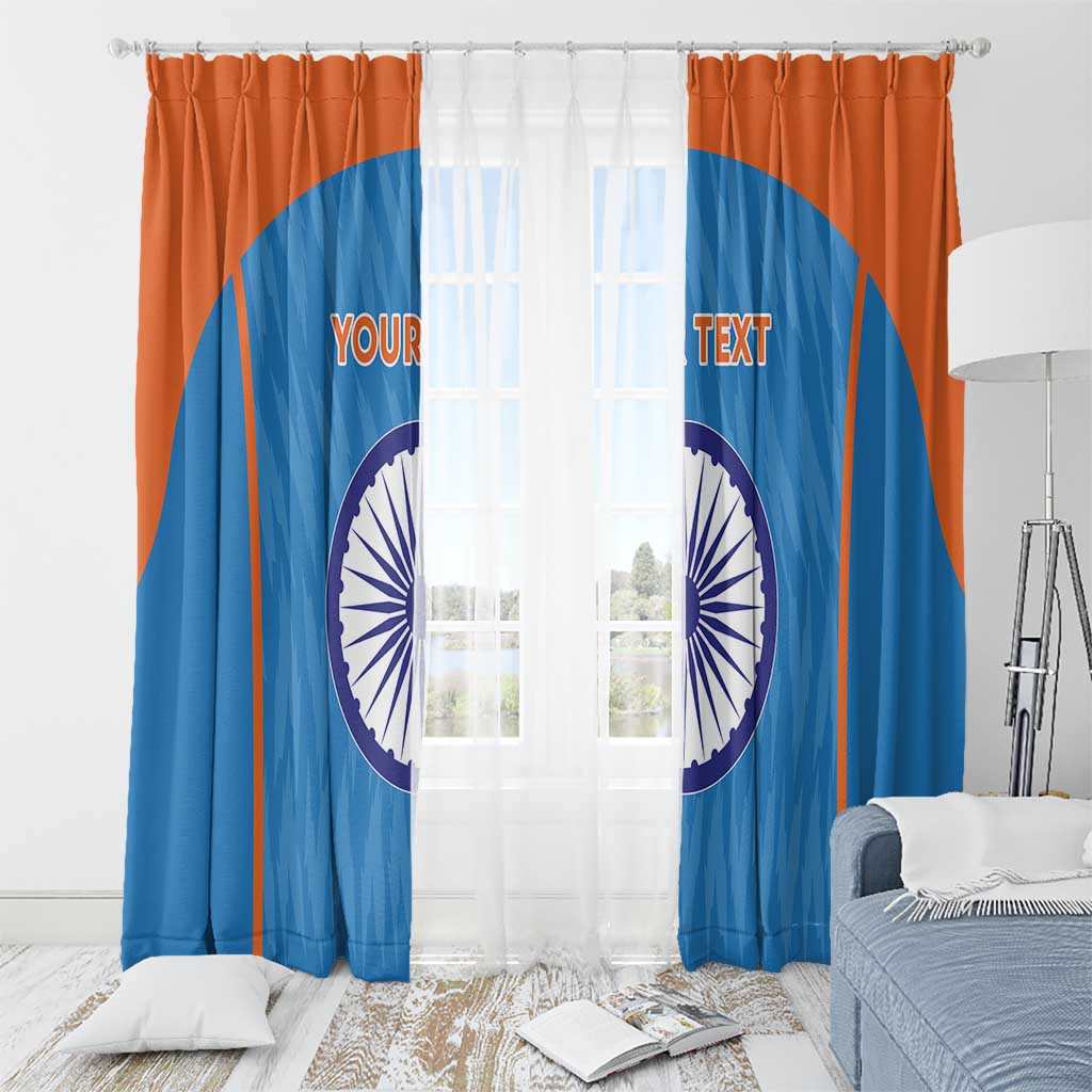 Custom India Cricket Window Curtain Go Men in Blue - Wonder Print Shop