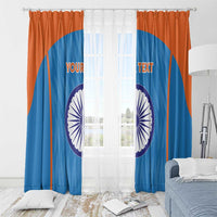 Custom India Cricket Window Curtain Go Men in Blue - Wonder Print Shop