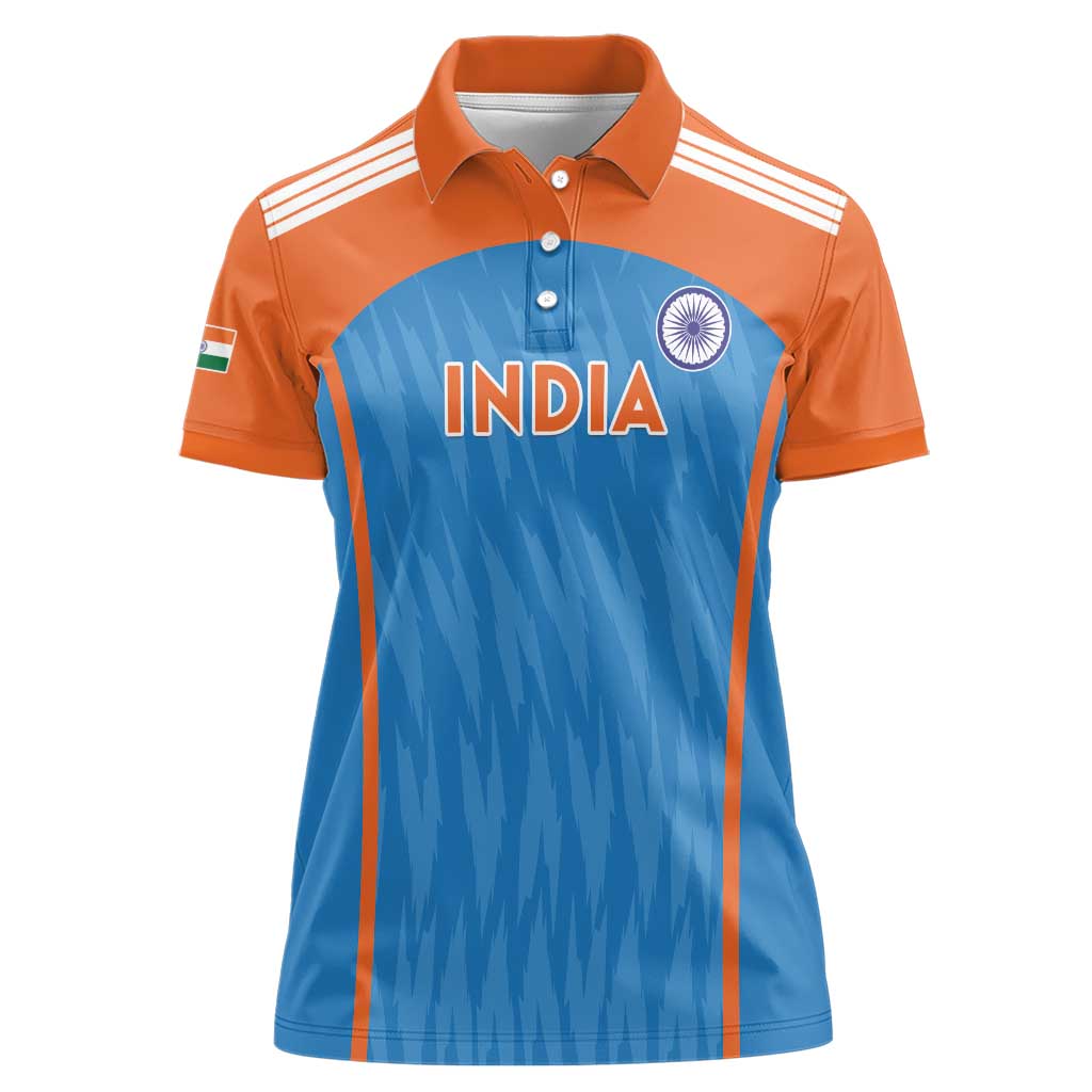 Custom India Cricket Women Polo Shirt Go Men in Blue - Wonder Print Shop