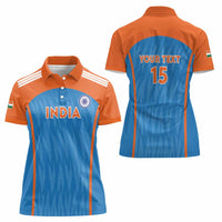 Custom India Cricket Women Polo Shirt Go Men in Blue - Wonder Print Shop