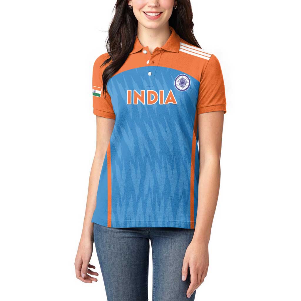 Custom India Cricket Women Polo Shirt Go Men in Blue - Wonder Print Shop