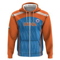 Custom India Cricket Zip Hoodie Go Men in Blue - Wonder Print Shop