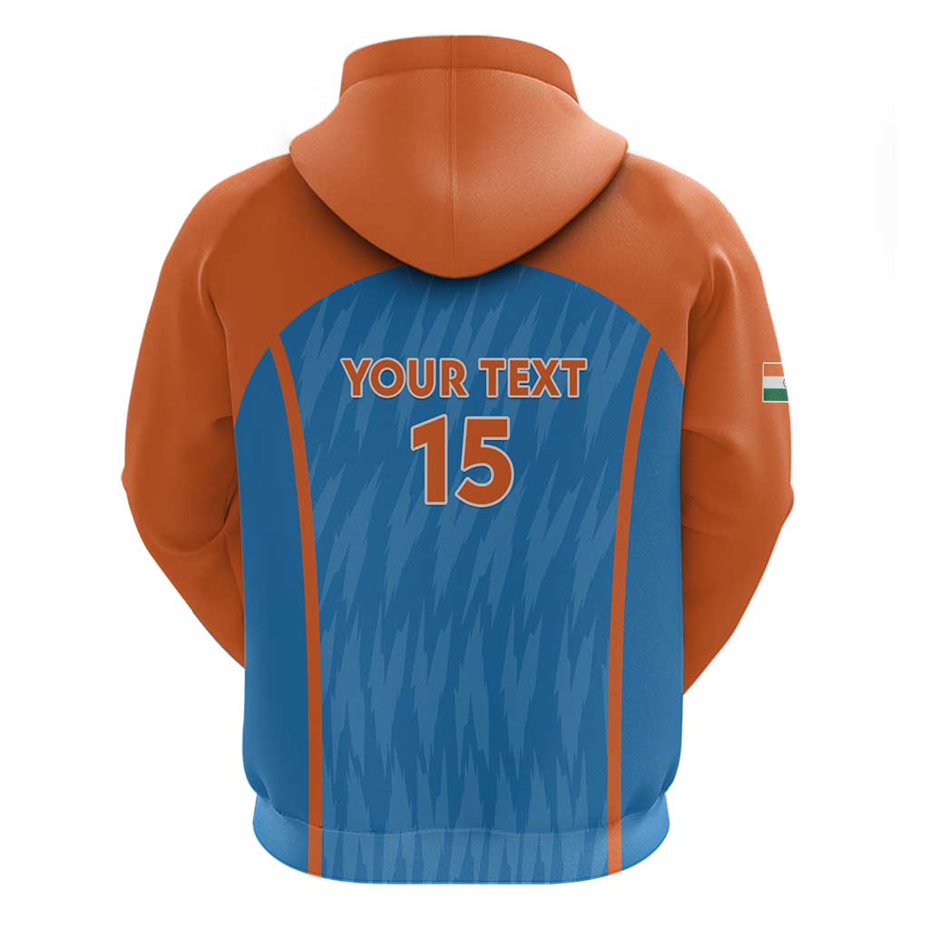 Custom India Cricket Zip Hoodie Go Men in Blue - Wonder Print Shop