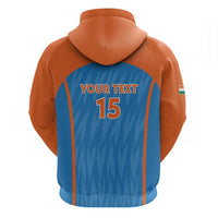Custom India Cricket Zip Hoodie Go Men in Blue - Wonder Print Shop