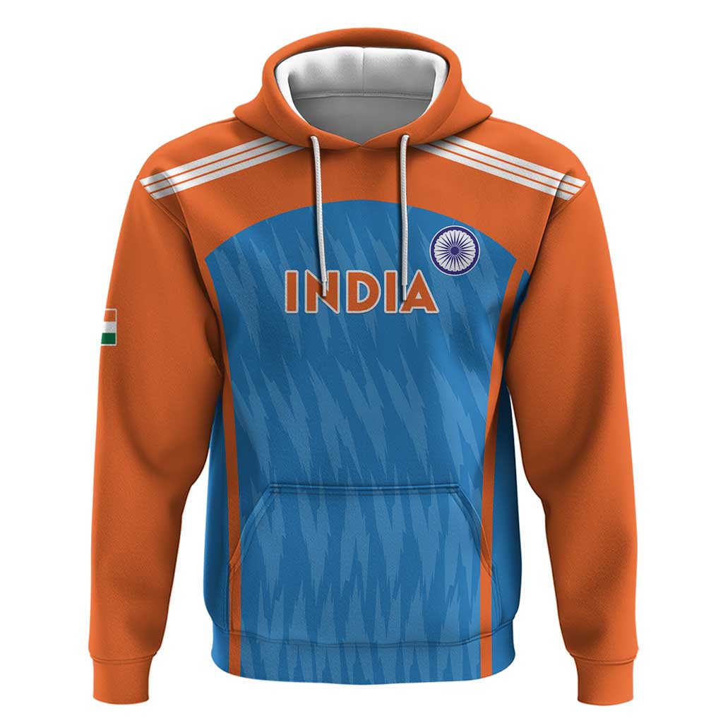 Custom India Cricket Zip Hoodie Go Men in Blue - Wonder Print Shop