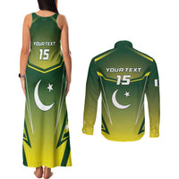 Custom Pakistan Cricket Couples Matching Tank Maxi Dress and Long Sleeve Button Shirt Go Shaheens - Wonder Print Shop