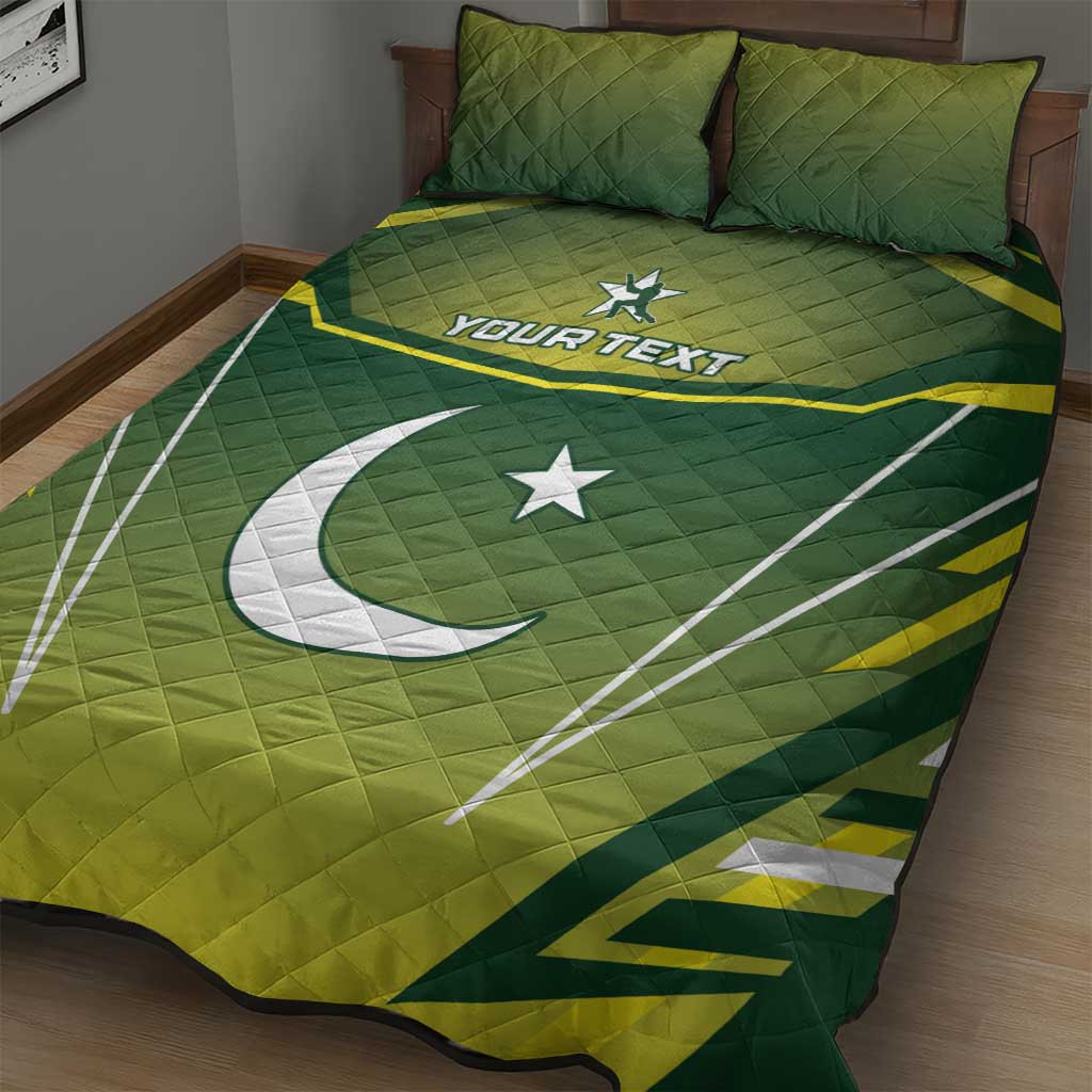 Custom Pakistan Cricket Quilt Bed Set Go Shaheens - Wonder Print Shop