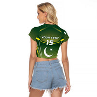 Custom Pakistan Cricket Raglan Cropped T Shirt Go Shaheens - Wonder Print Shop