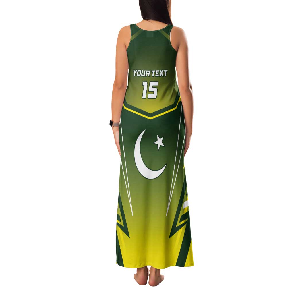 Custom Pakistan Cricket Tank Maxi Dress Go Shaheens - Wonder Print Shop