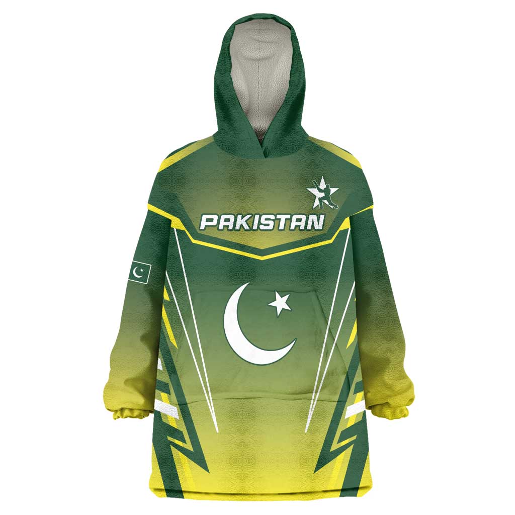 Custom Pakistan Cricket Wearable Blanket Hoodie Go Shaheens - Wonder Print Shop