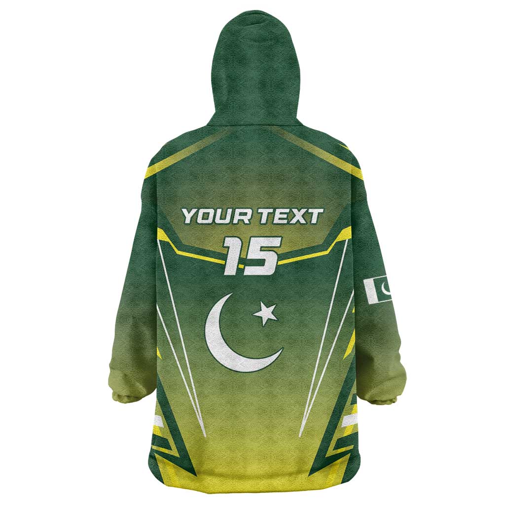Custom Pakistan Cricket Wearable Blanket Hoodie Go Shaheens - Wonder Print Shop