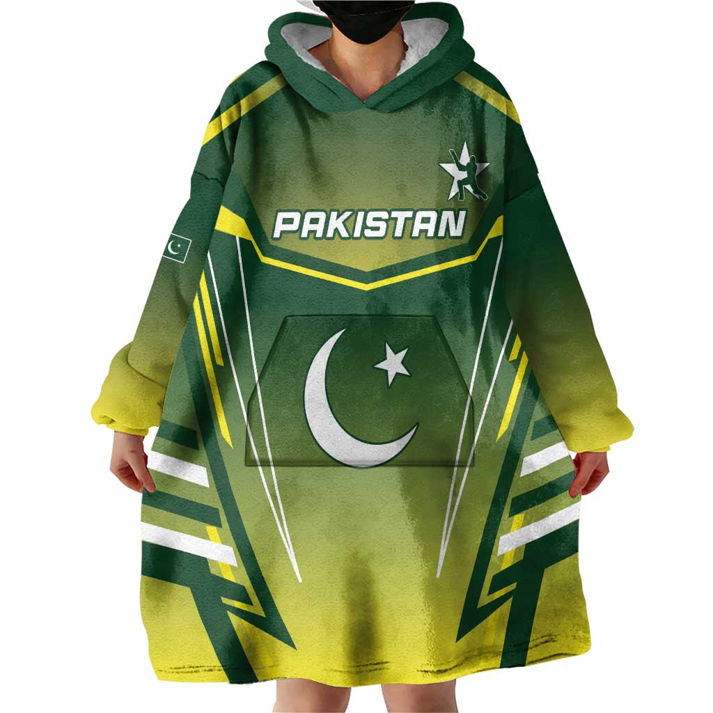 Custom Pakistan Cricket Wearable Blanket Hoodie Go Shaheens - Wonder Print Shop