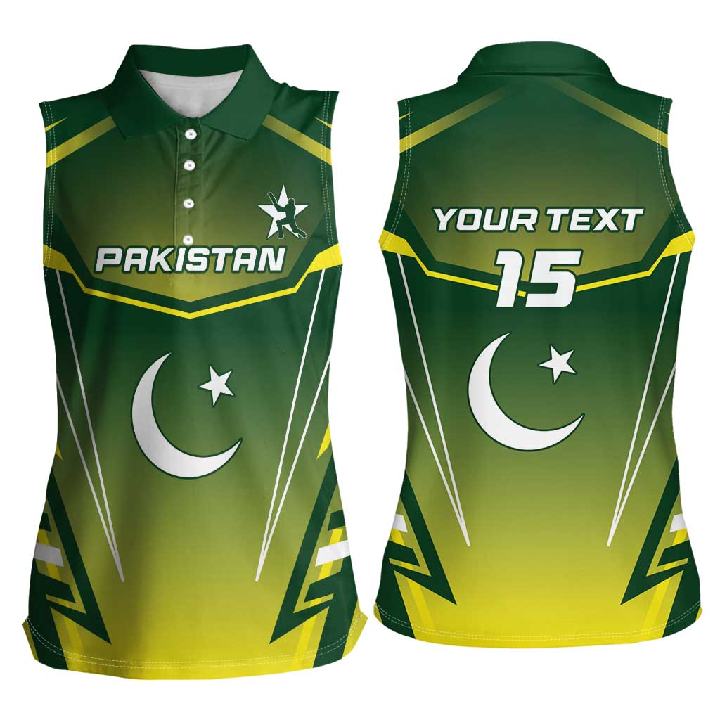 Custom Pakistan Cricket Women Sleeveless Polo Shirt Go Shaheens - Wonder Print Shop