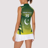 Custom Pakistan Cricket Women Sleeveless Polo Shirt Go Shaheens - Wonder Print Shop