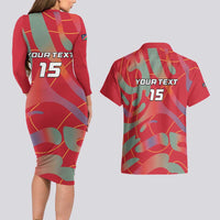 Custom Namibia Football Couples Matching Long Sleeve Bodycon Dress and Hawaiian Shirt Go Namibia Warriors - Wonder Print Shop