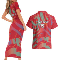 Custom Namibia Football Couples Matching Short Sleeve Bodycon Dress and Hawaiian Shirt Go Namibia Warriors - Wonder Print Shop