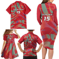 Custom Namibia Football Family Matching Long Sleeve Bodycon Dress and Hawaiian Shirt Go Namibia Warriors - Wonder Print Shop