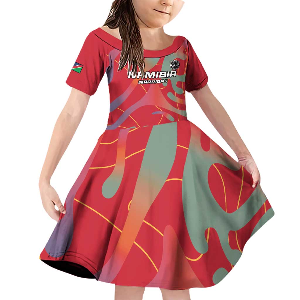Custom Namibia Football Family Matching Off Shoulder Short Dress and Hawaiian Shirt Go Namibia Warriors - Wonder Print Shop