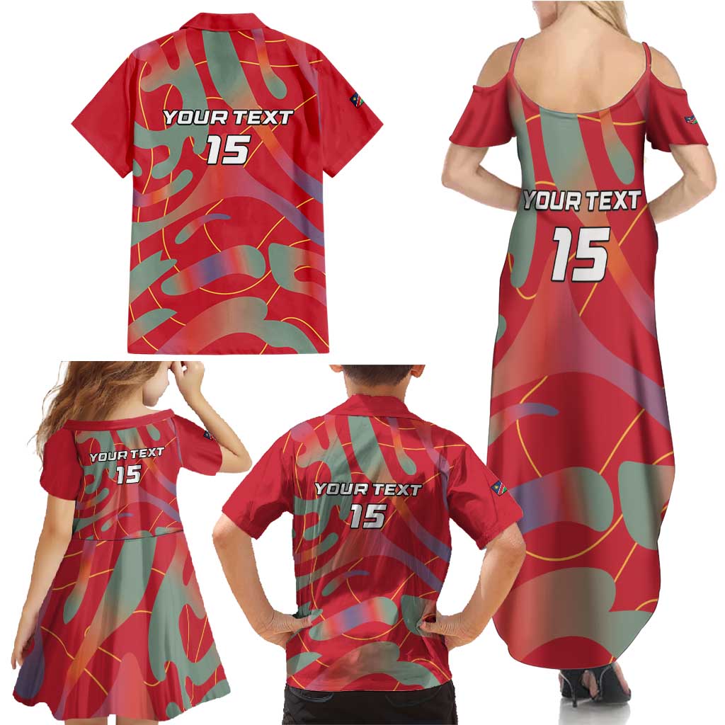 Custom Namibia Football Family Matching Summer Maxi Dress and Hawaiian Shirt Go Namibia Warriors - Wonder Print Shop